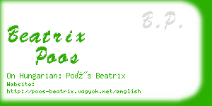 beatrix poos business card